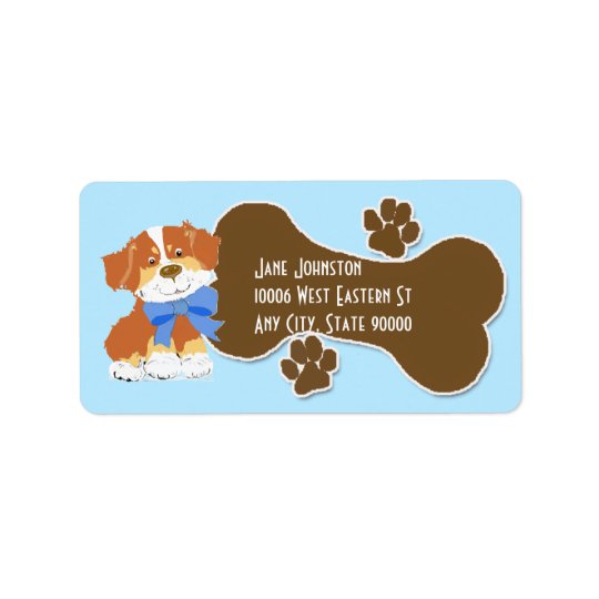 Australian Shepherd Red Cartoon Dog Address Label