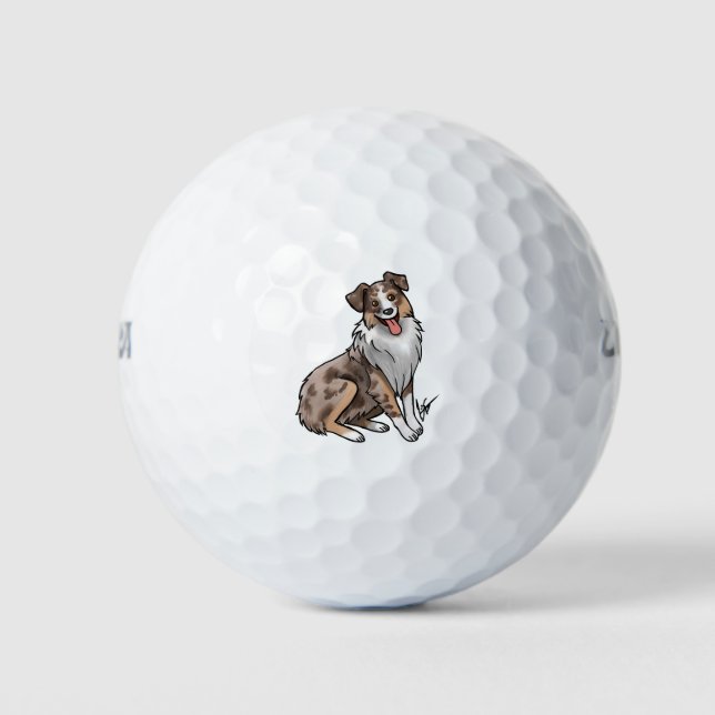 Australian Shepherd - Red Merle Golf Balls (Front)