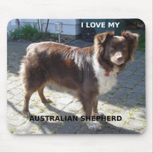 australian shepherd red tri love w pic mouse mat