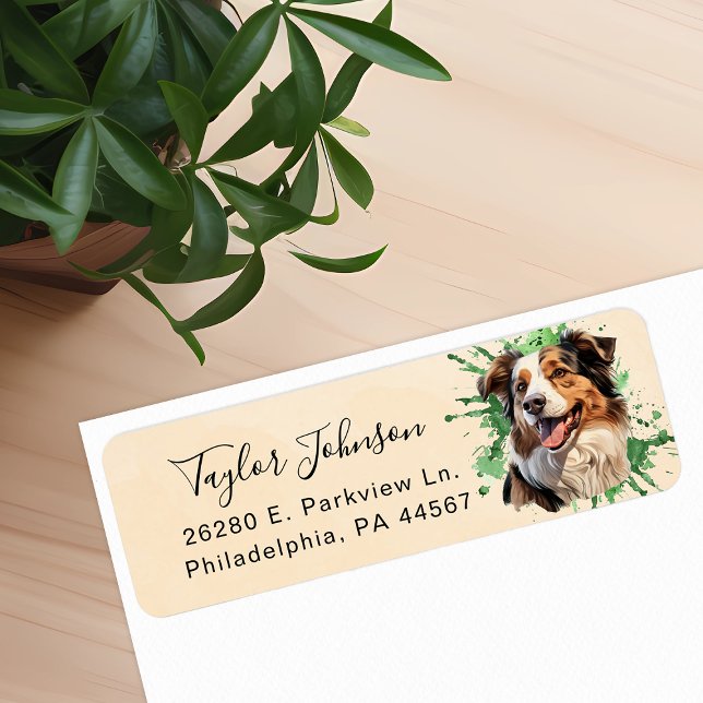 Australian Shepherd Return Address Label (Creator Uploaded)