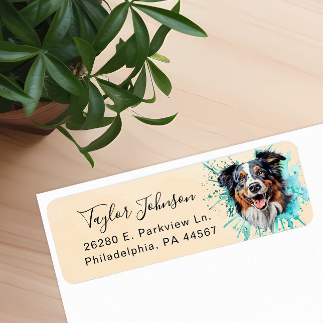 Australian Shepherd Return Address Label (Creator Uploaded)
