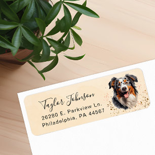Australian Shepherd Return Address Label