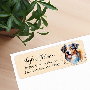 Australian Shepherd Return Address Label