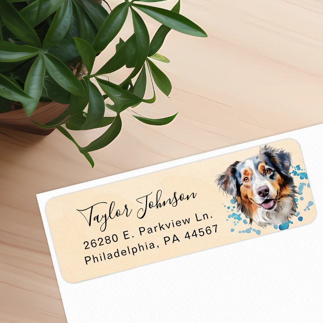 Australian Shepherd Return Address Label (Creator Uploaded)