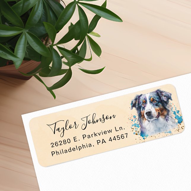 Australian Shepherd Return Address Label (Creator Uploaded)