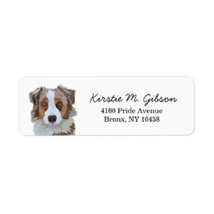 Australian Shepherd Return Address label