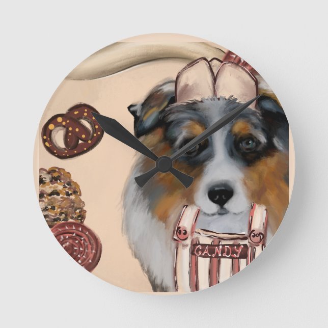 AUSTRALIAN SHEPHERD ROUND CLOCK (Front)