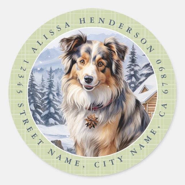 Australian Shepherd Round Stickers (Front)