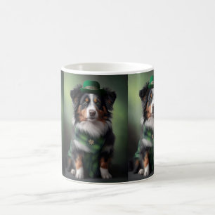 australian shepherd saint patrick coffee mug