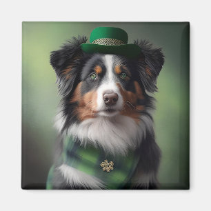 australian shepherd saint patrick magnet