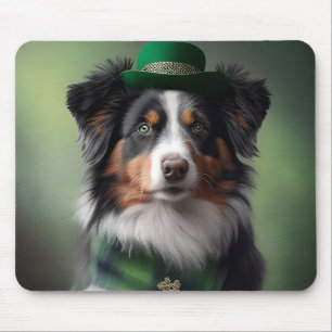 australian shepherd saint patrick mouse mat