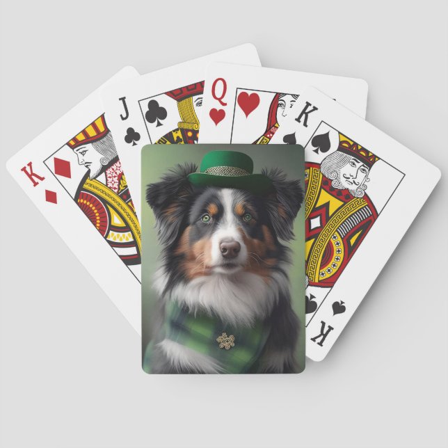 australian shepherd saint patrick playing cards (Back)