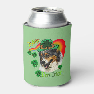 Australian Shepherd Saint Patricks Day Can Cooler
