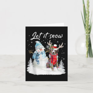 Australian Shepherd Santa Dog Christmas Snowman Xm Card
