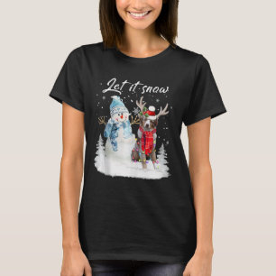 Australian Shepherd Santa Dog Christmas Snowman Xm T-Shirt