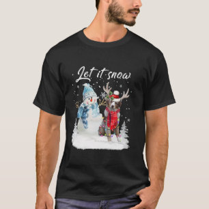 Australian Shepherd Santa Dog Christmas Snowman Xm T-Shirt