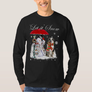 Australian Shepherd Santa Dog Christmas Snowman Xm T-Shirt