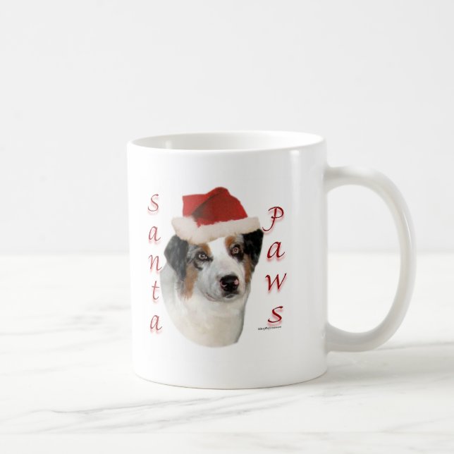 Australian Shepherd Santa Paws Coffee Mug (Right)