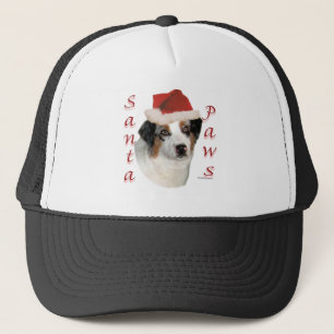 Australian Shepherd Santa Paws Trucker Hat