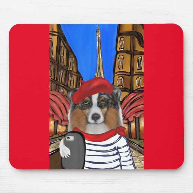 Australian Shepherd selfie Mouse Mat (Front)