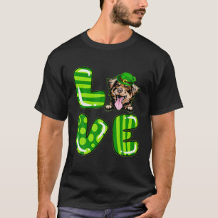 Australian Shepherd Shamrock Lucky Clover St Patri T-Shirt