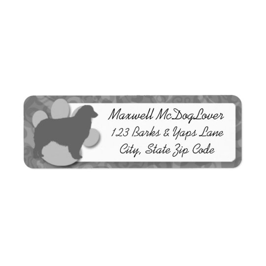 Australian Shepherd Silhouette Return Address Label