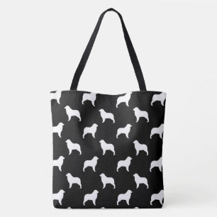 Australian Shepherd Silhouettes Pattern Tote Bag