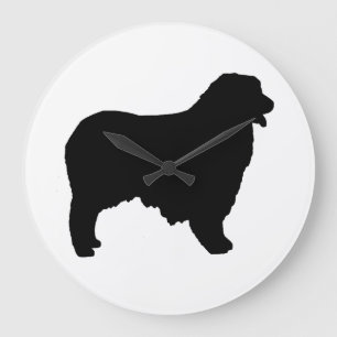 Australian Shepherd silo Large Clock