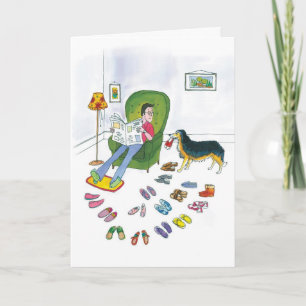 Australian Shepherd Slippers - Funny Birthday Card