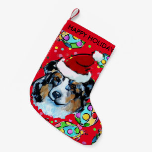 AUSTRALIAN SHEPHERD SMALL CHRISTMAS STOCKING