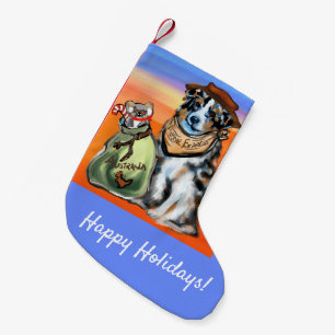 AUSTRALIAN SHEPHERD SMALL CHRISTMAS STOCKING