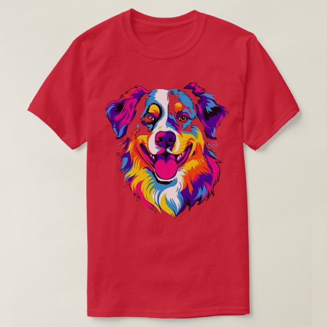 Australian Shepherd Smiling T-Shirt (Design Front)