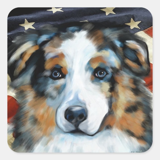AUSTRALIAN SHEPHERD    SQUARE STICKER (Front)