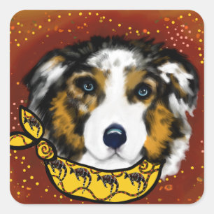 AUSTRALIAN SHEPHERD     SQUARE STICKER