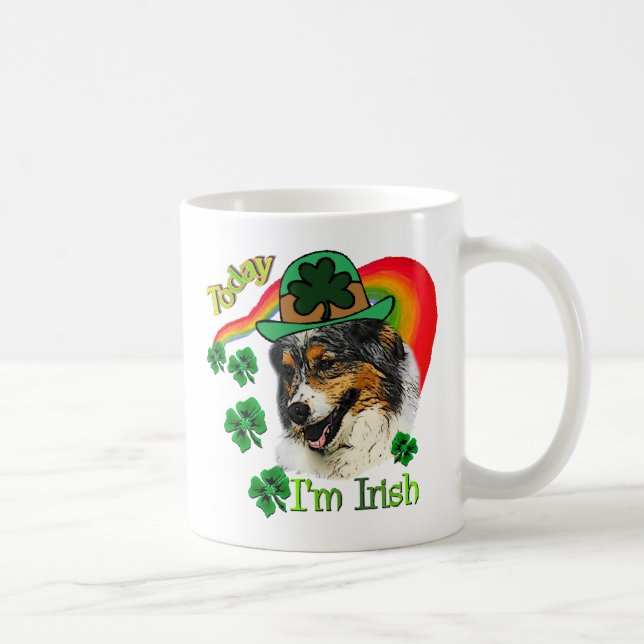 Australian Shepherd St Patricks Coffee Mug (Right)