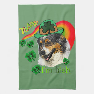 Australian Shepherd St Patricks Tea Towel