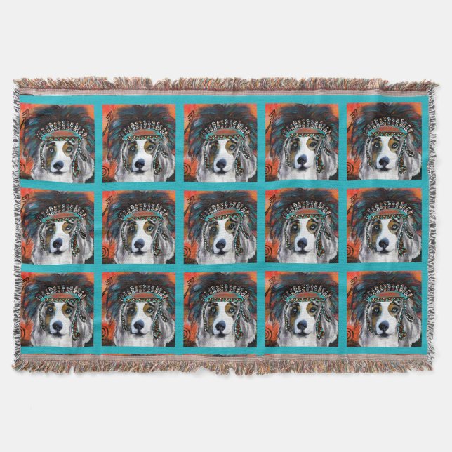AUSTRALIAN SHEPHERD  THROW BLANKET (Front)