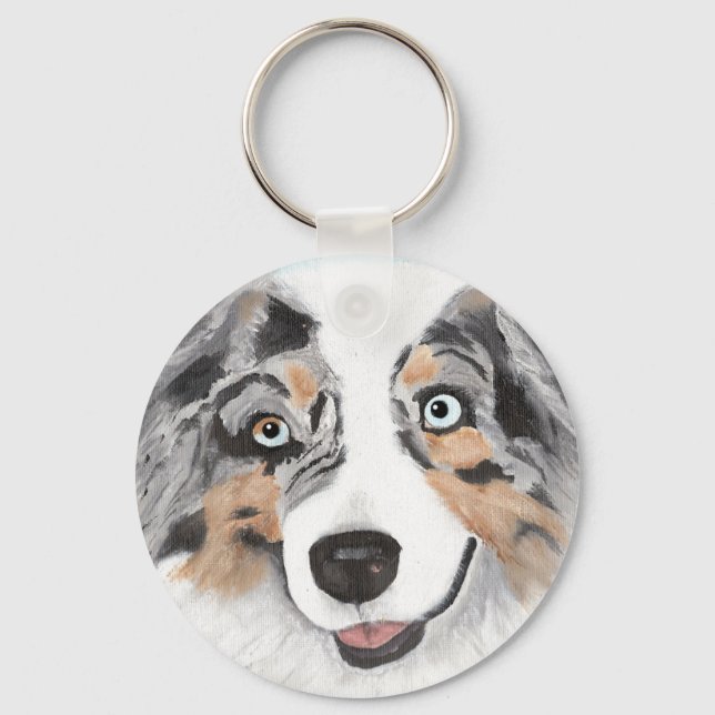 Australian Shepherd ~ Toby Key Ring (Front)