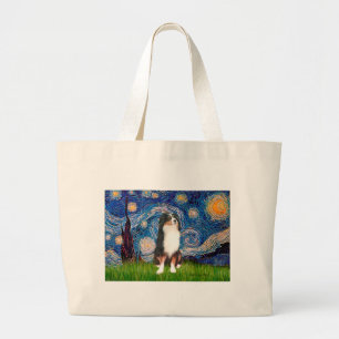 Australian Shepherd (Tri2) - Starry Night Large Tote Bag