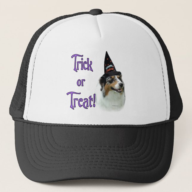 Australian Shepherd Trick Trucker Hat (Front)