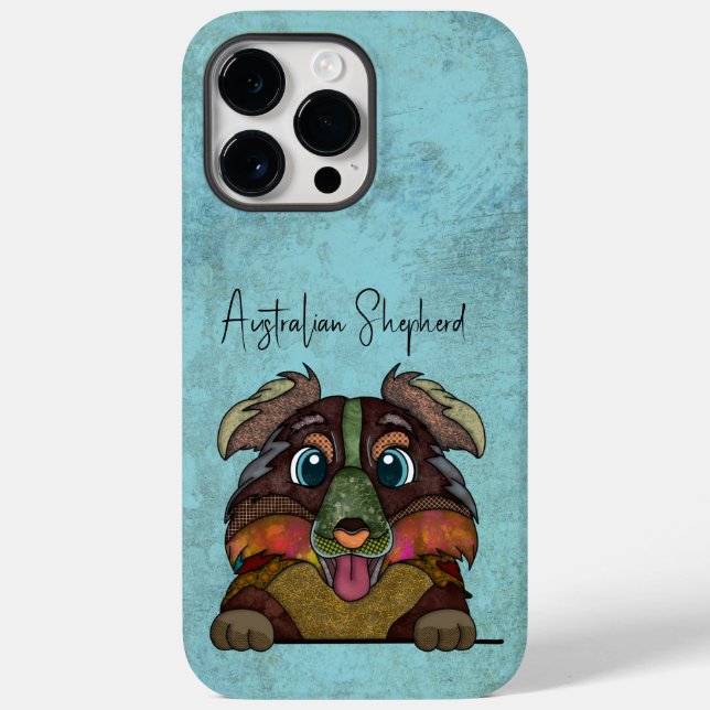 Australian Shepherd Ugly Face Case-Mate iPhone Case (Back)