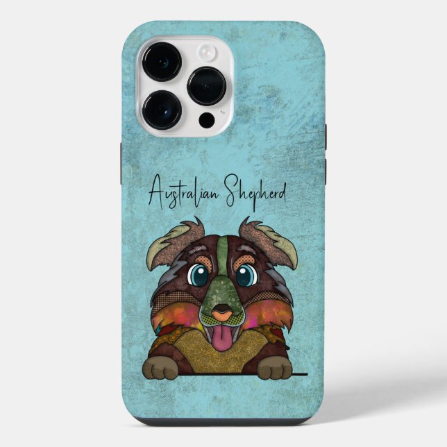 Australian Shepherd Ugly Face iPhone Case (Back)