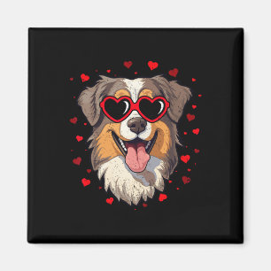 Australian Shepherd Valentine Heart Cute Dog Lover Magnet
