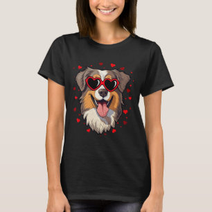 Australian Shepherd Valentine Heart Cute Dog Lover T-Shirt