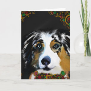 Australian Shepherd Valentine Holiday Card