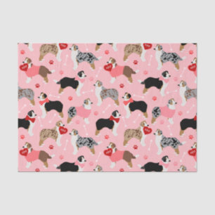 Australian Shepherd Valentine Pattern Tissue Paper