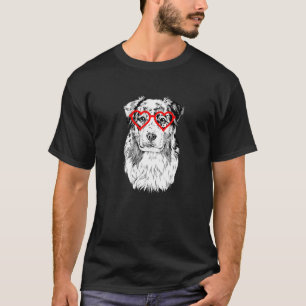 Australian Shepherd Valentines Day Aussie Dog Mum  T-Shirt