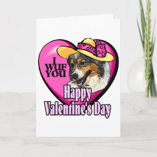 Australian Shepherd Valentines Day Holiday Card