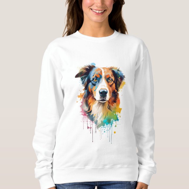 Australian Shepherd Vibrant and Colourful Sweatshirt (Front)