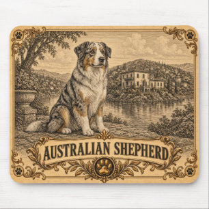 Australian Shepherd, Vintage Heritage Dog Mouse Mat